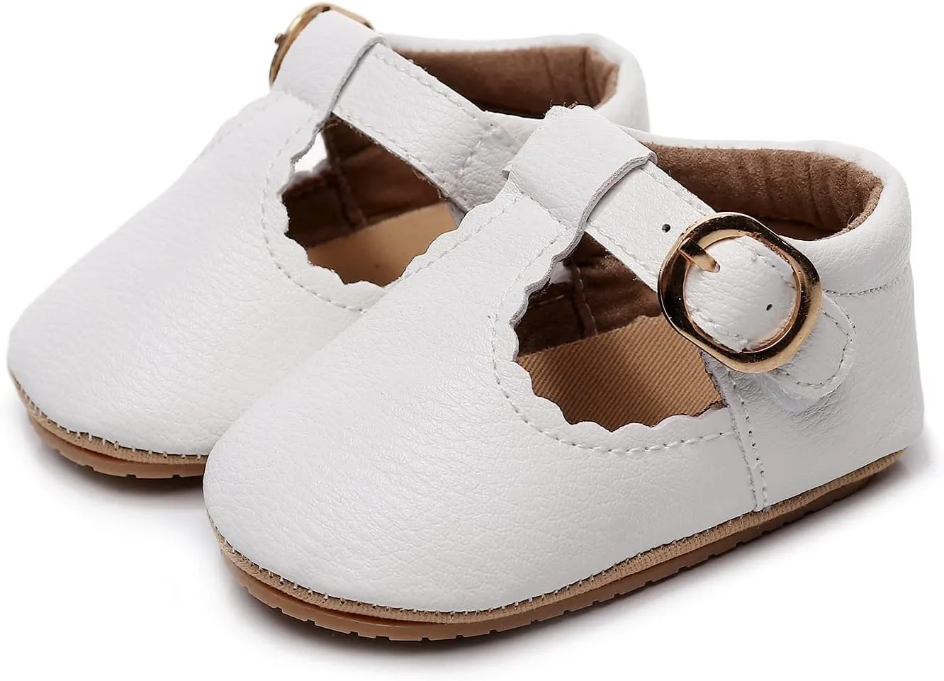 HONGTEYA Infant Baby Girls Mary Jane Flats Non Slip for Toddler First Walkers Soft Sole PU Leather Crib Shoes Sneaker Wedding Party Christmas Princess Dress Shoes Baby Moccasins Girls