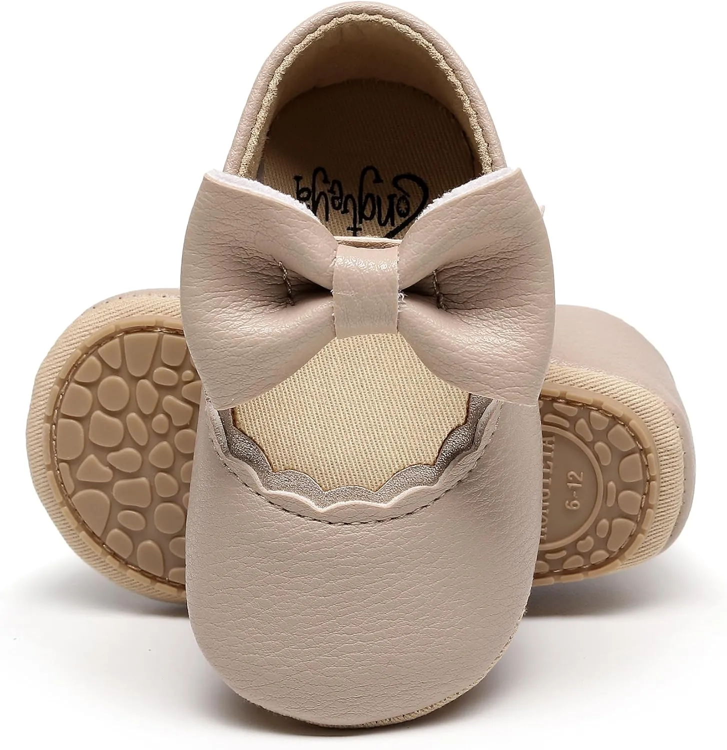 HONGTEYA Infant Baby Girls Mary Jane Flats Non Slip for Toddler First Walkers Soft Sole PU Leather Crib Shoes Sneaker Wedding Party Christmas Princess Dress Shoes Baby Moccasins Girls
