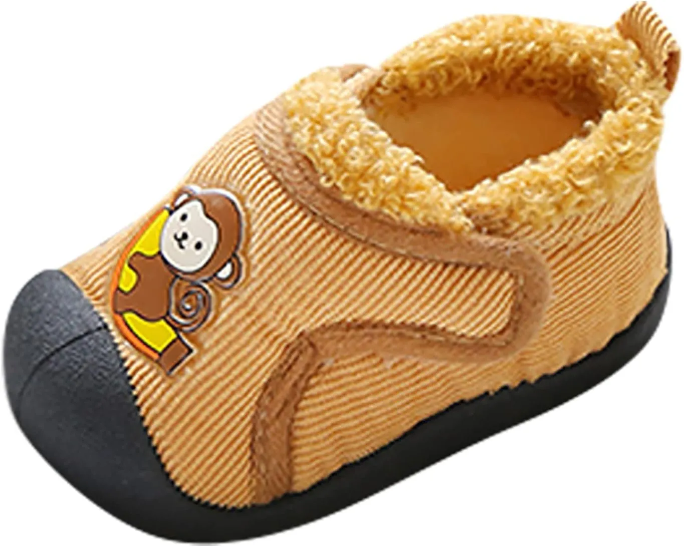Infant Girls Boys artoon Cotton Cloth Plush Shoes Soft Flat Bottom Lightweight Slip On Warm Sport Shoes for Baby Shoes