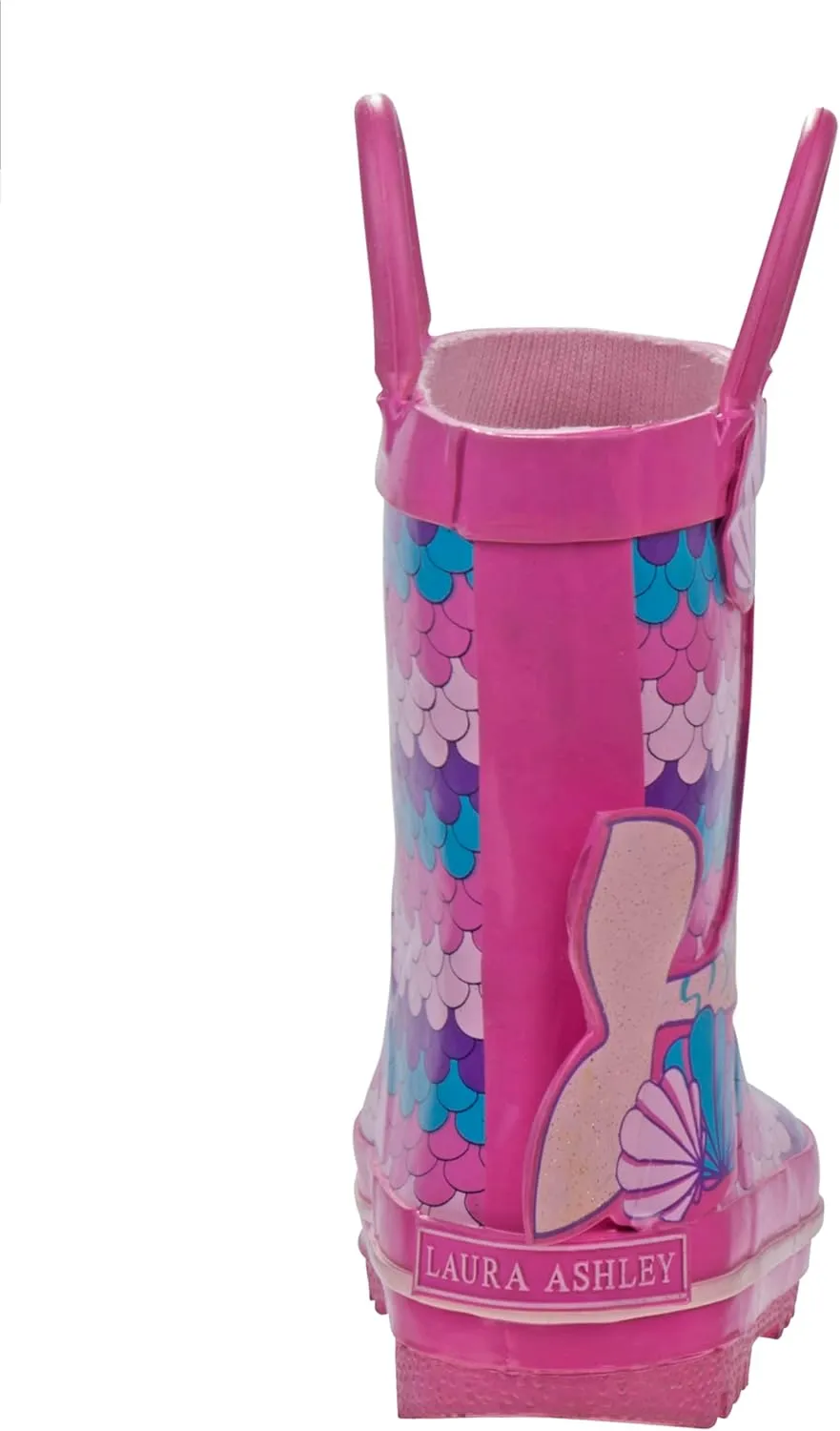 Josmo Girl's Rain Boots Mermaid Non-Slip Waterproof Shoes