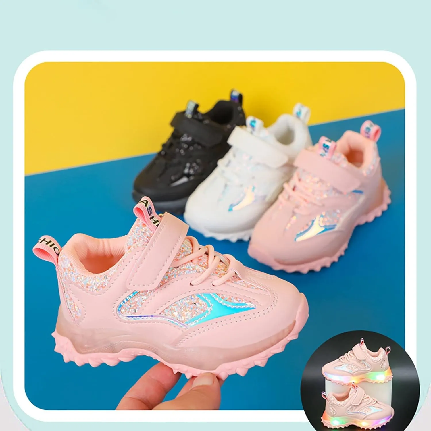 Kids Light Up Shoes for Girls Boys Flashing Sports Shoes Non Slip Soft Sole Sneakers Children Luminous Trainer