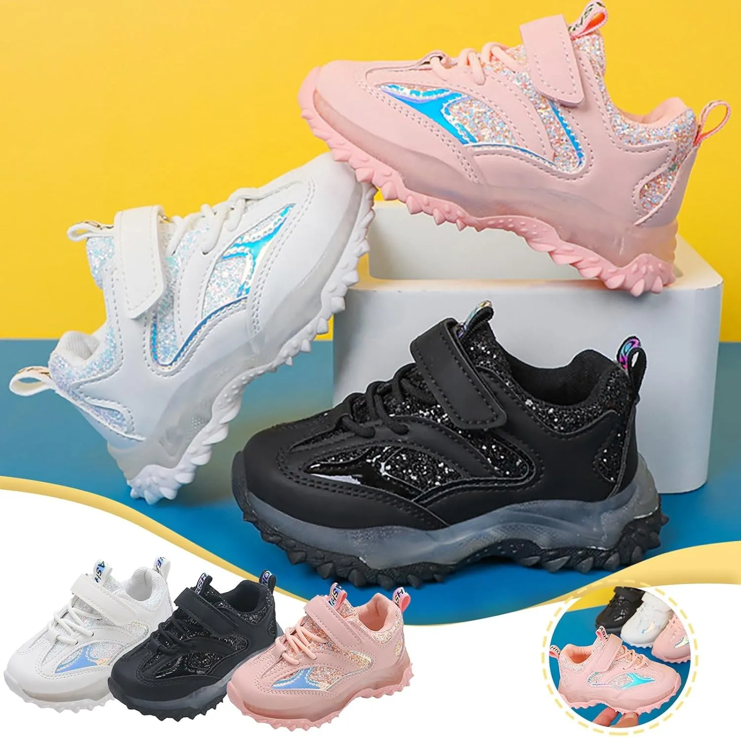 Kids Light Up Shoes for Girls Boys Flashing Sports Shoes Non Slip Soft Sole Sneakers Children Luminous Trainer