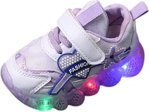 Kids Light Up Shoes Girls Boys Breathable Luminous Soft Sole Running Sports Sneaker Lace-Up Casual Toddler 9 Shoe