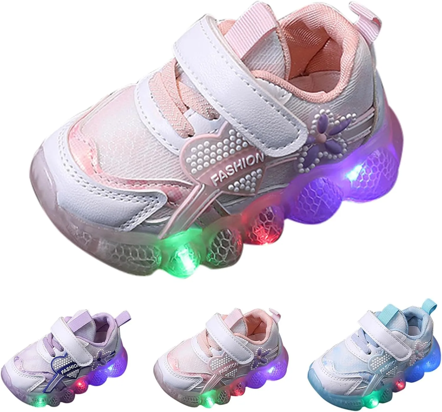 Kids Light Up Shoes Girls Boys Breathable Luminous Soft Sole Running Sports Sneaker Lace-Up Casual Toddler 9 Shoe
