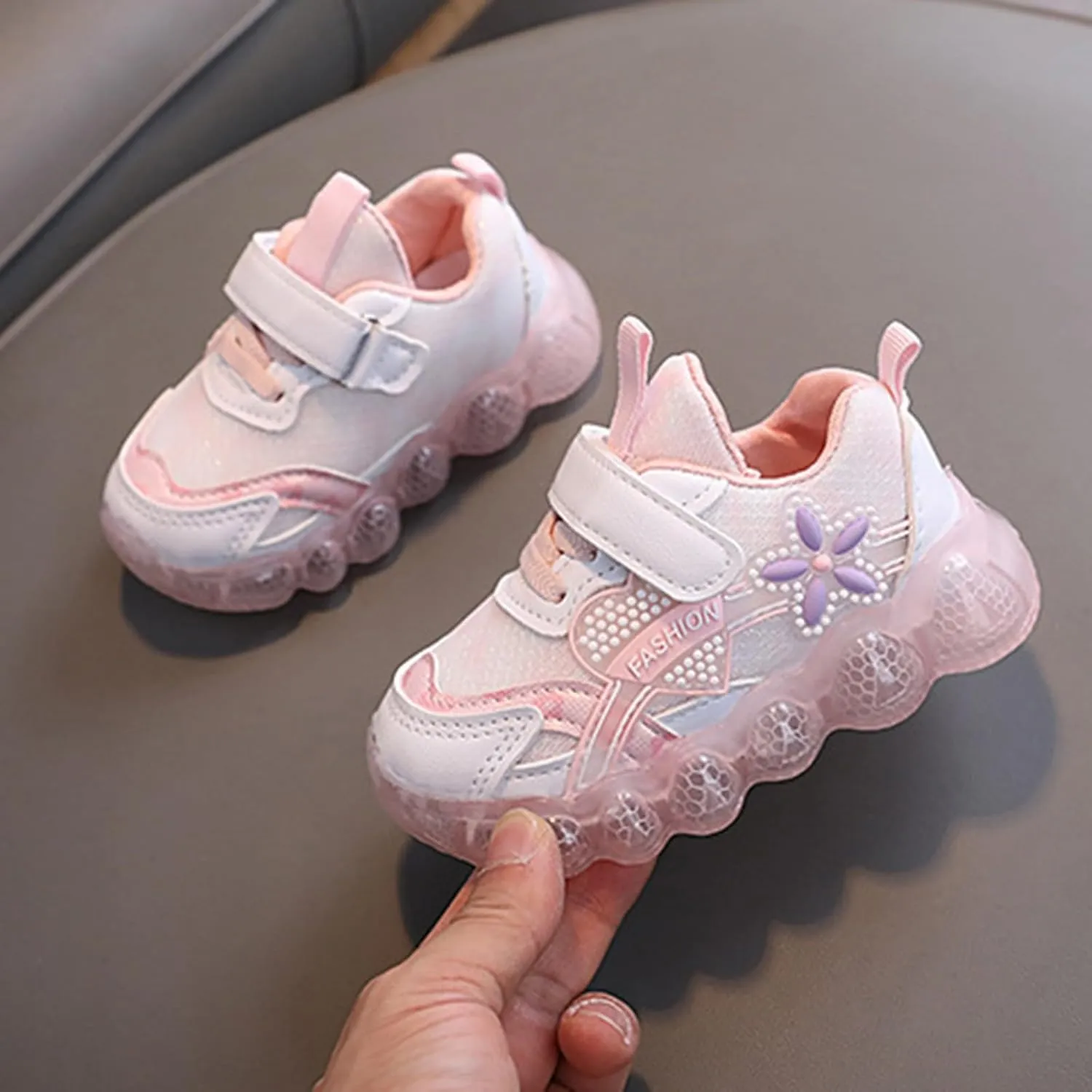 Kids Light Up Shoes Girls Boys Breathable Luminous Soft Sole Running Sports Sneaker Lace-Up Casual Toddler 9 Shoe