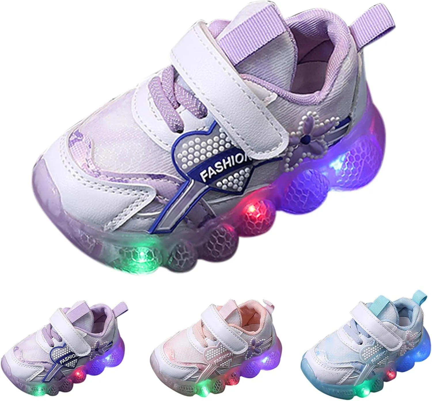 Kids Light Up Shoes Girls Boys Breathable Luminous Soft Sole Running Sports Sneaker Lace-Up Casual Toddler 9 Shoe