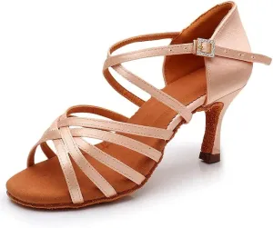 Latin Dance Shoes Women's High Heel Dance Shoes Tango Soft Bottom Dance Shoes Girls Ballroom Shoes(40)