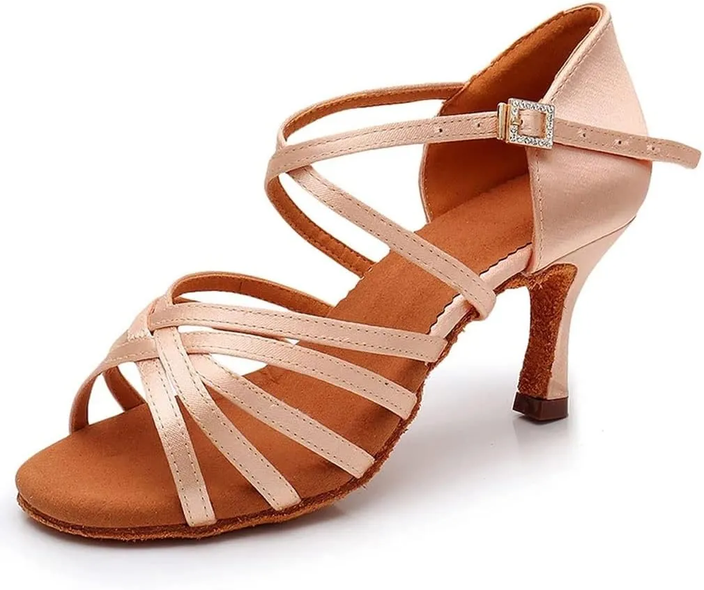 Latin Dance Shoes Women's High Heel Dance Shoes Tango Soft Bottom Dance Shoes Girls Ballroom Shoes(40)