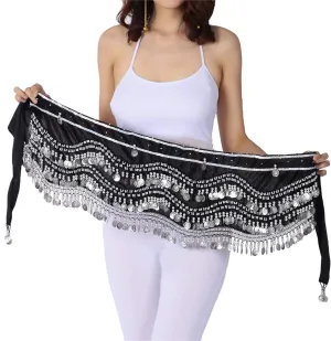 Lauthen.S 248 Coins Belly Dance Hip Scarf Tribal Belt Halloween Gypsy Costume Accessory