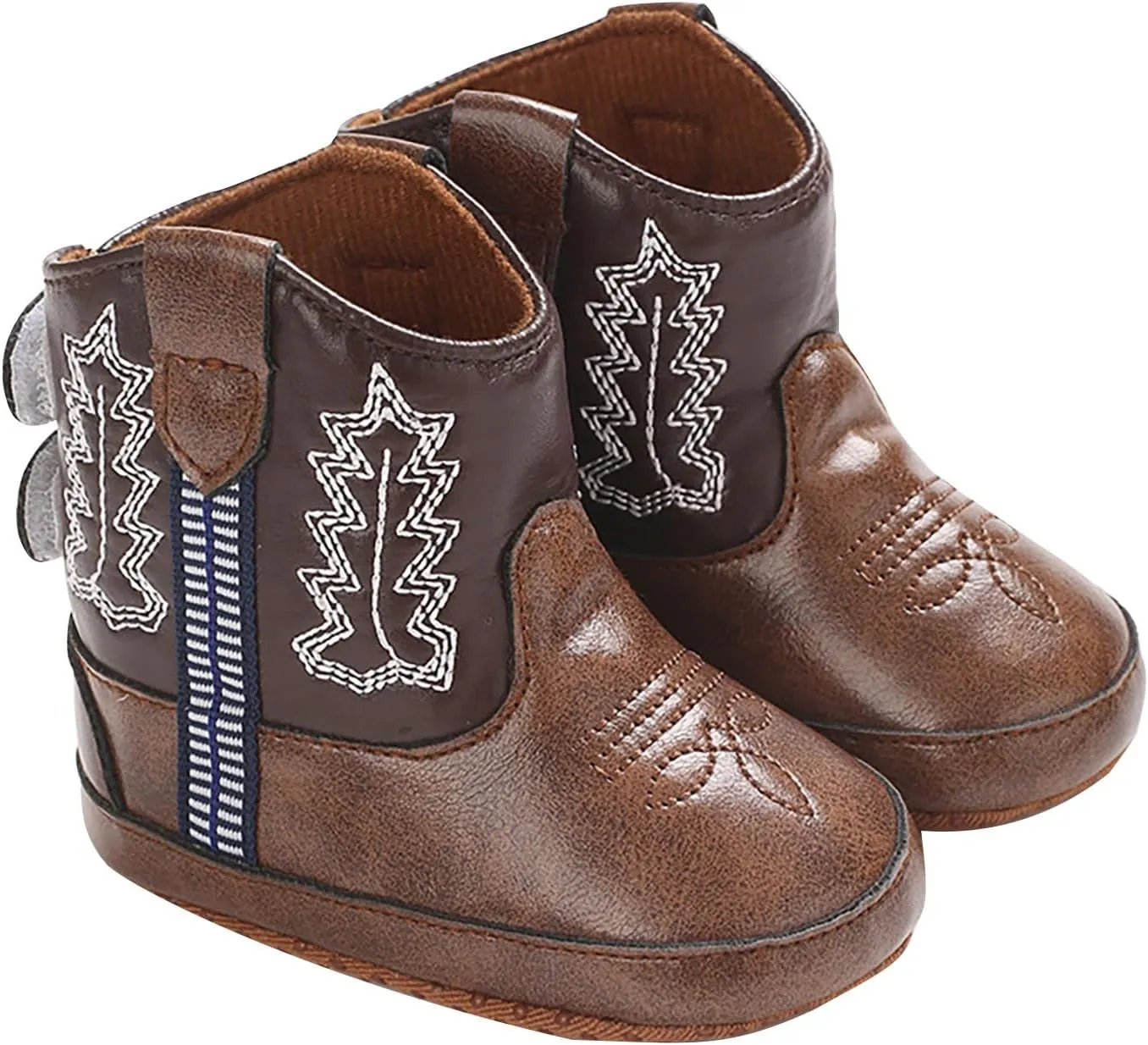Leather Soft Sole Sneaker for Toddler Baby Boys Side Zipper Western Cowboy Booties Sport Shoes Outdoor Non Slip Shoes