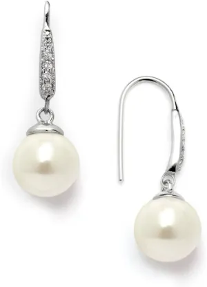 Mariell Pearl Drop Bridal Earring, Wedding Earring for Bride, Bridesmaid, Prom, Mother's Day Jewelry Gift