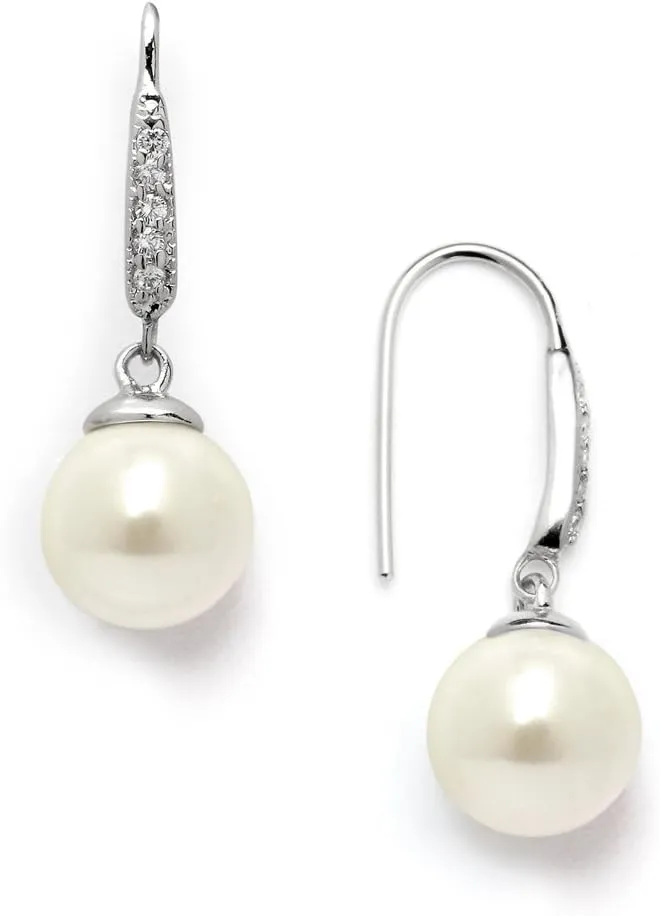 Mariell Pearl Drop Bridal Earring, Wedding Earring for Bride, Bridesmaid, Prom, Mother's Day Jewelry Gift