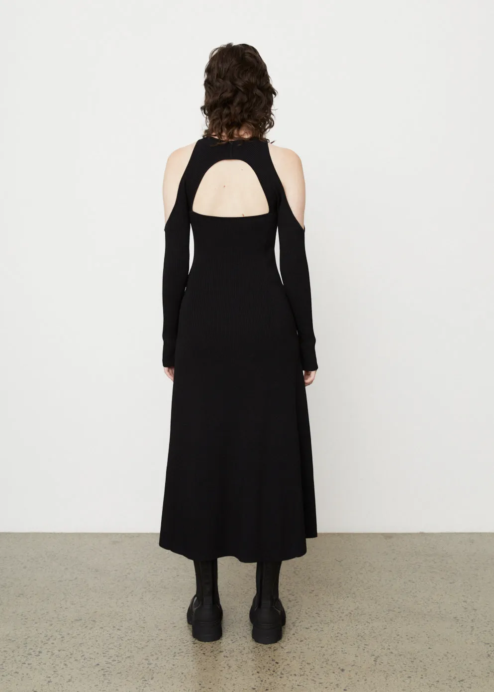 Melange Open Back Midi Dress