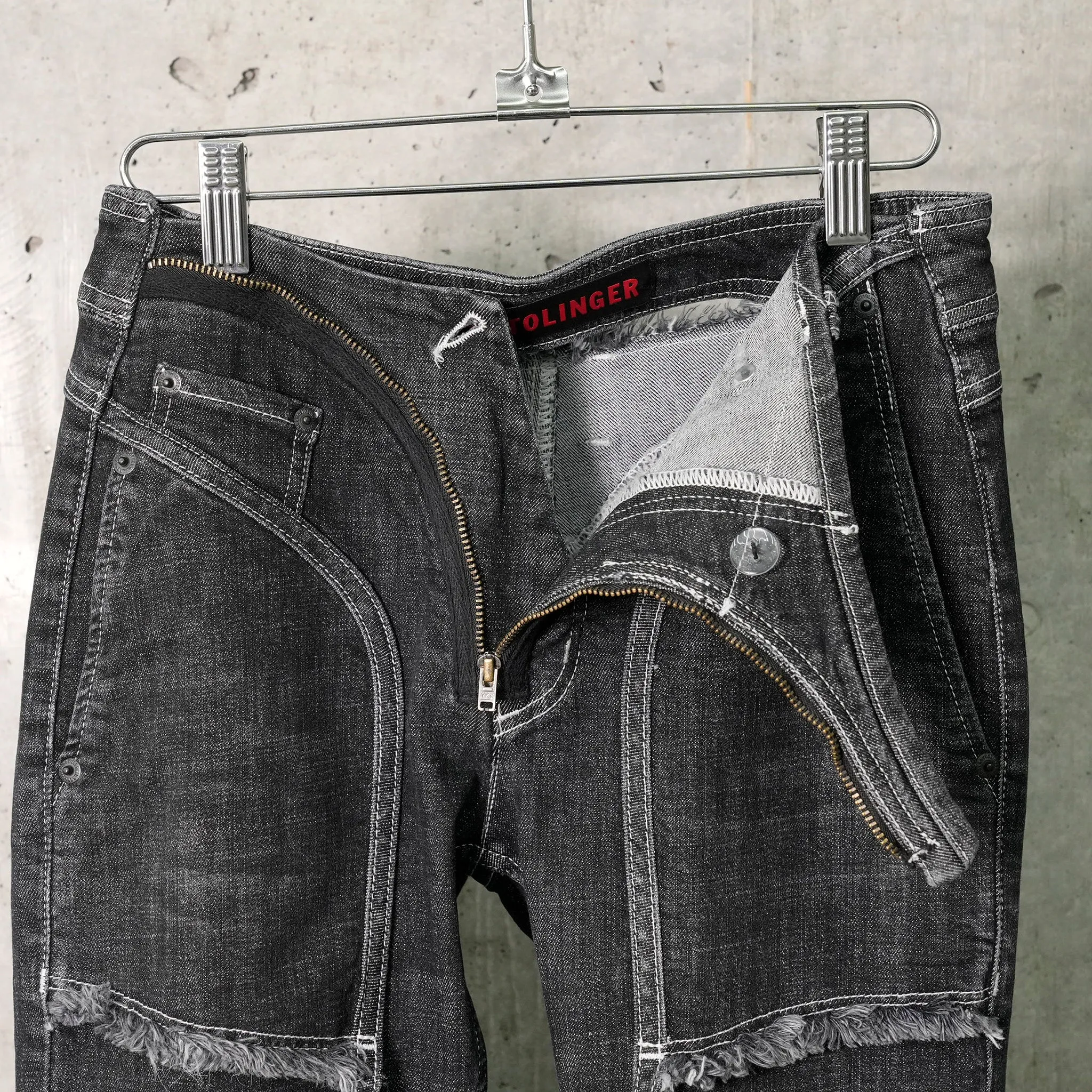 OPEN BACK JEANS / BLACK WASH