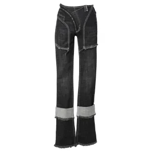 OPEN BACK JEANS / BLACK WASH