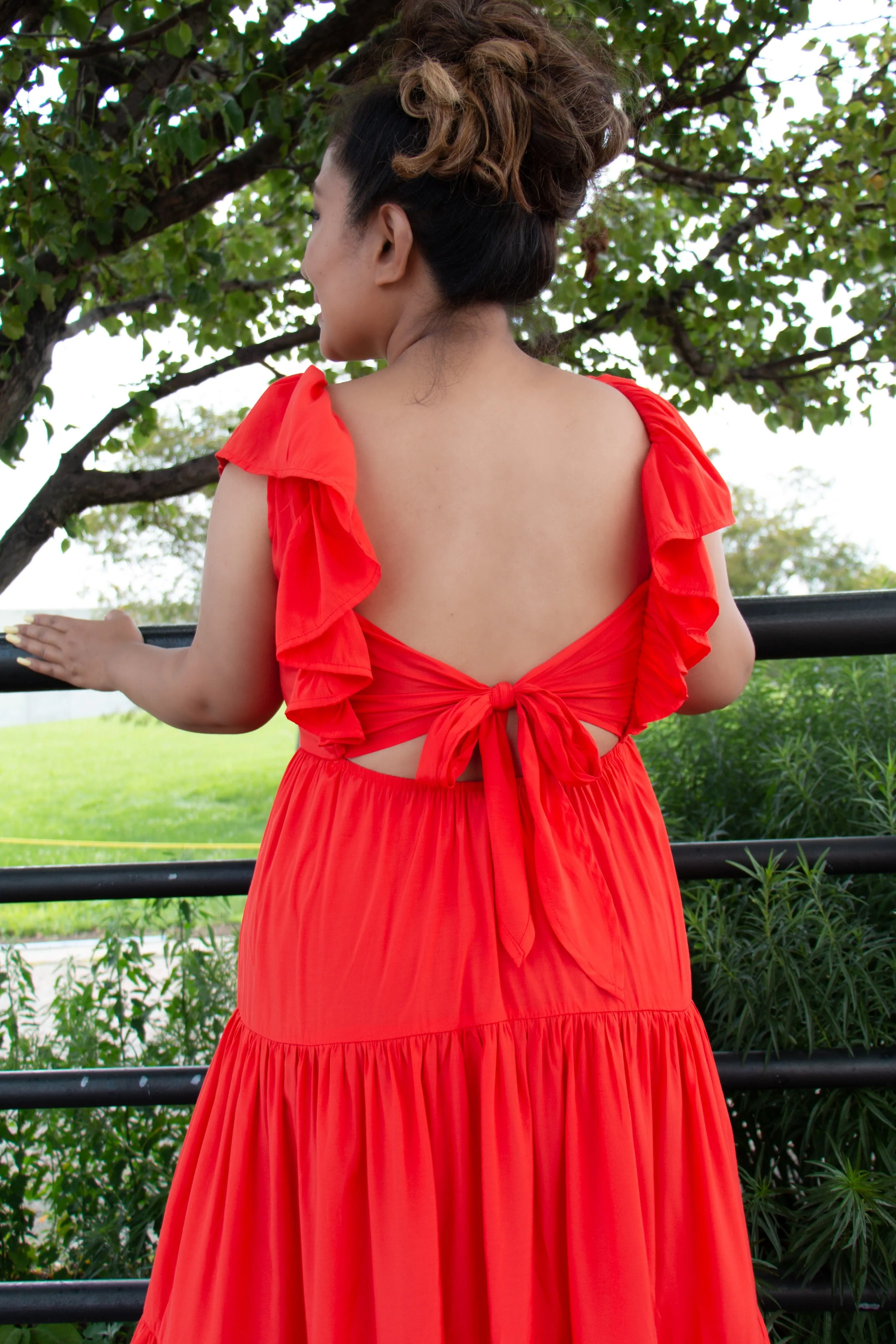 Open-Back Midi Dress
