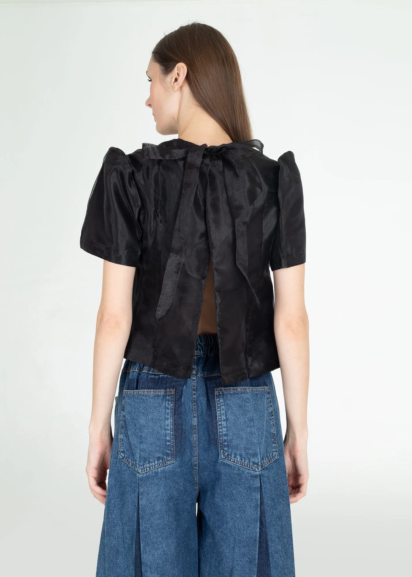 Open Back Organza Blouse