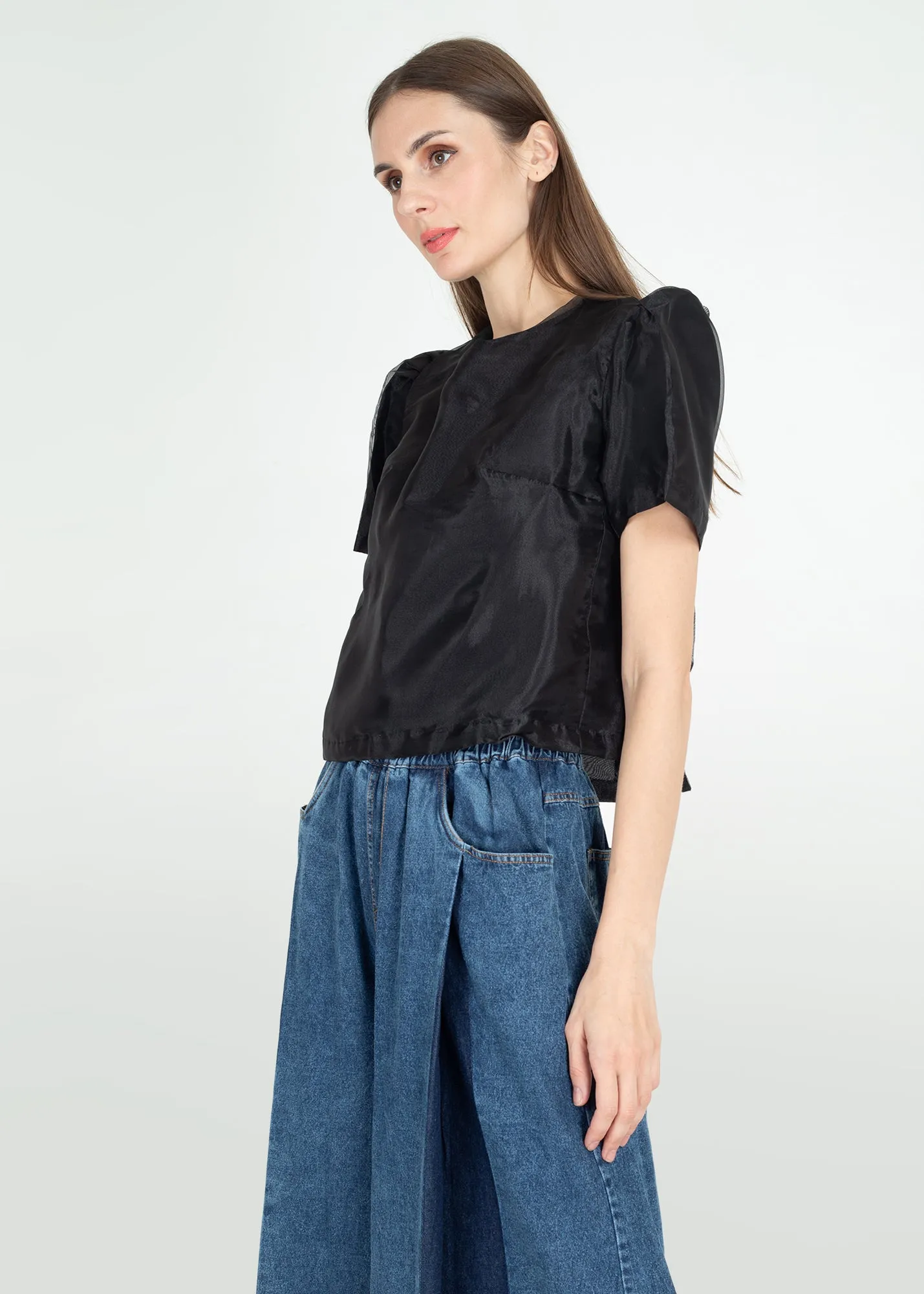 Open Back Organza Blouse