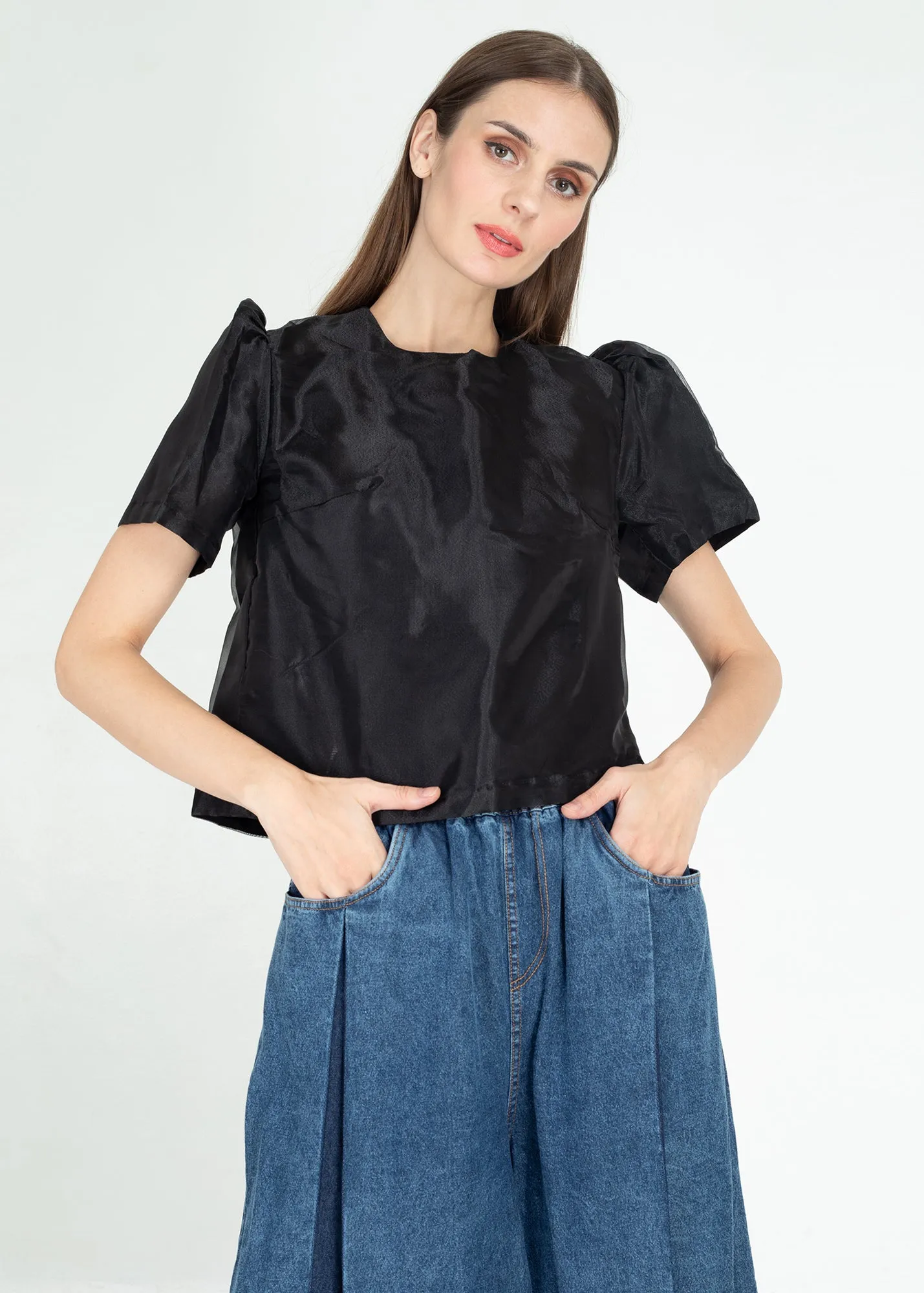 Open Back Organza Blouse