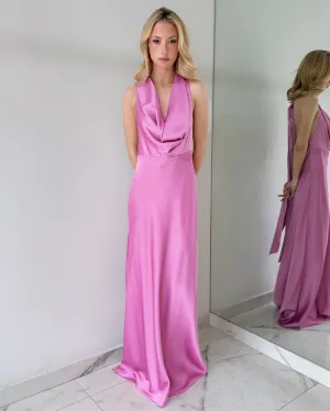 Orchid Open Back Gown Dress