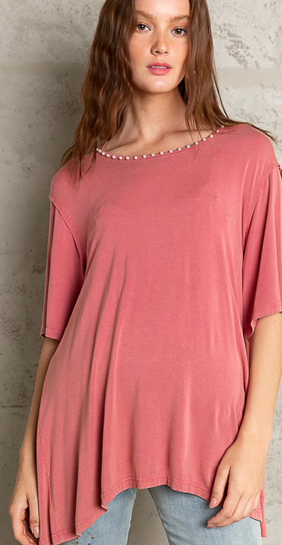 Rose Open Back Ruffled Top