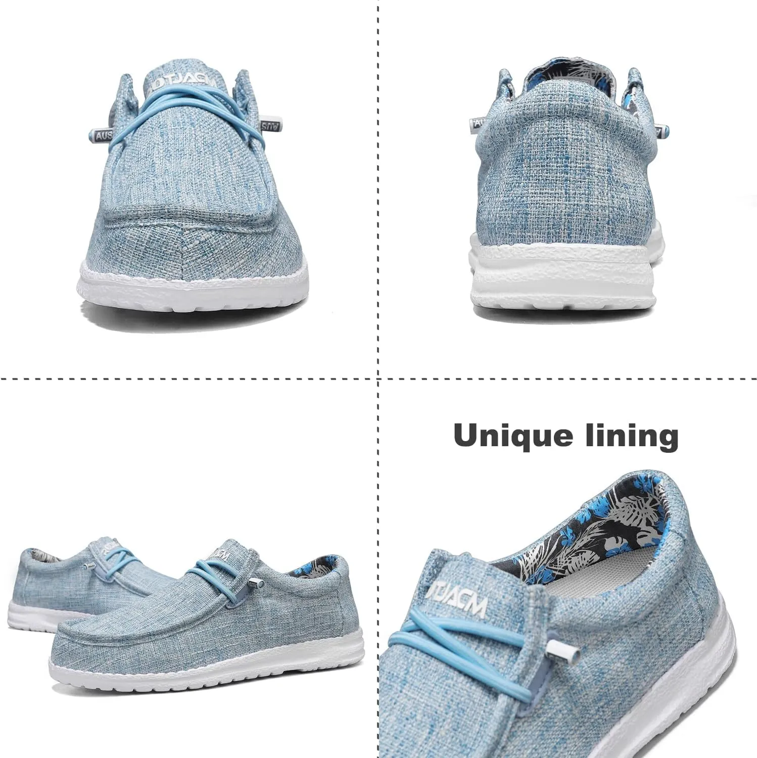 ROTJACM Women's Slip on Cloth Shoes with Arch Support,Plantar Fasciitis Loafers Canvas Comfort Wide Moc-Toe Light Weight Shoes