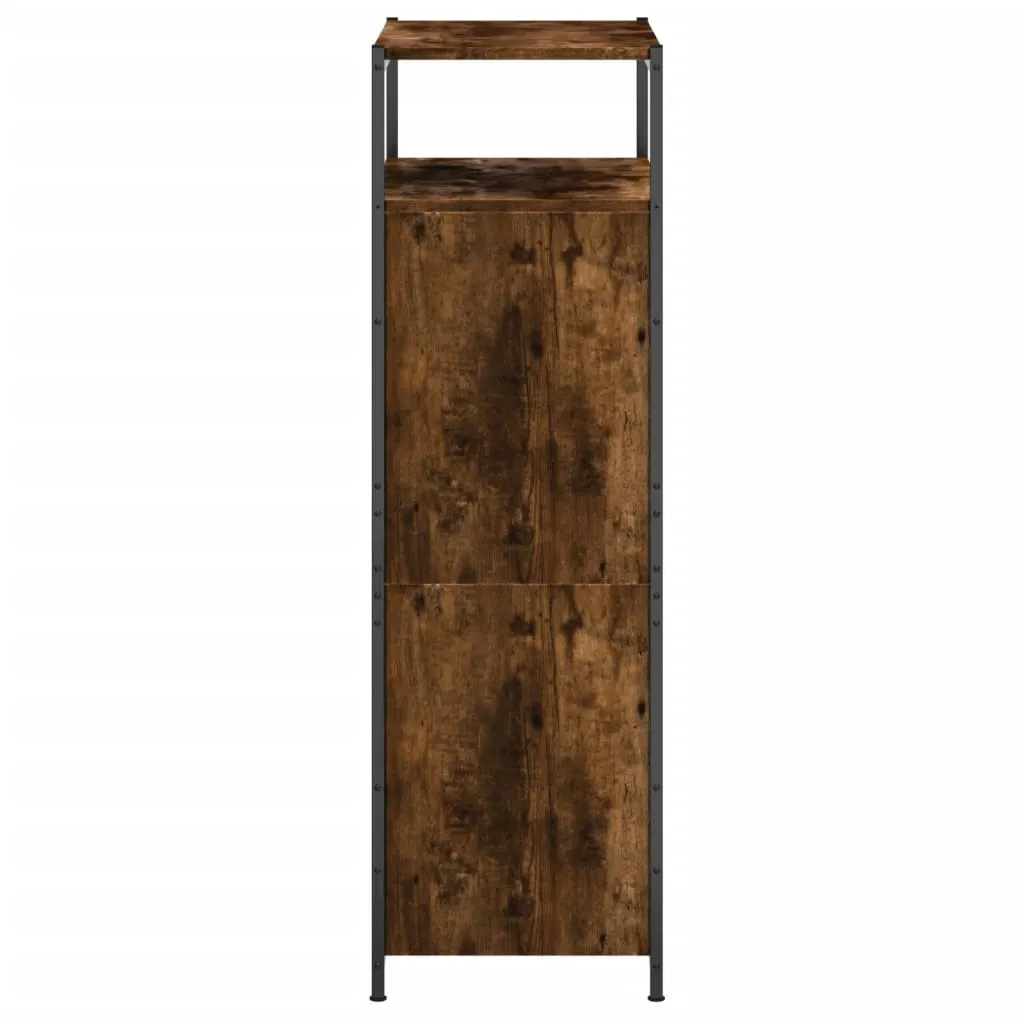 Shoe Cabinet Smoked Oak 60x34x112 Engineered Wood