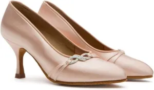 Shoes Women's Latin Dance Shoes Satin Elegant Ballroom Shoes Jazz Sasan Tango Shoes for Women 4.5-11 Nude #178