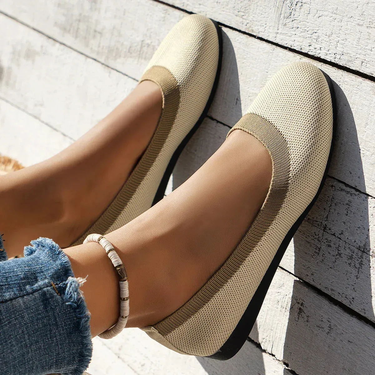 Slip-on mesh breathable flat loafers