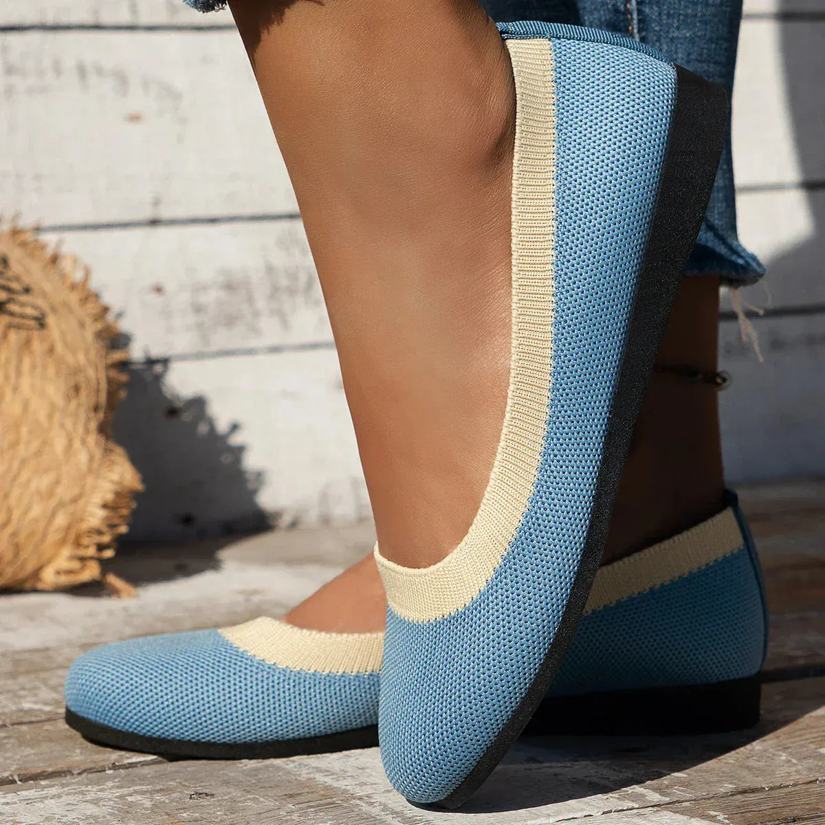 Slip-on mesh breathable flat loafers