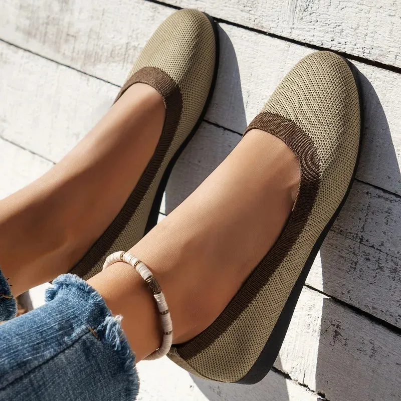 Slip-on mesh breathable flat loafers