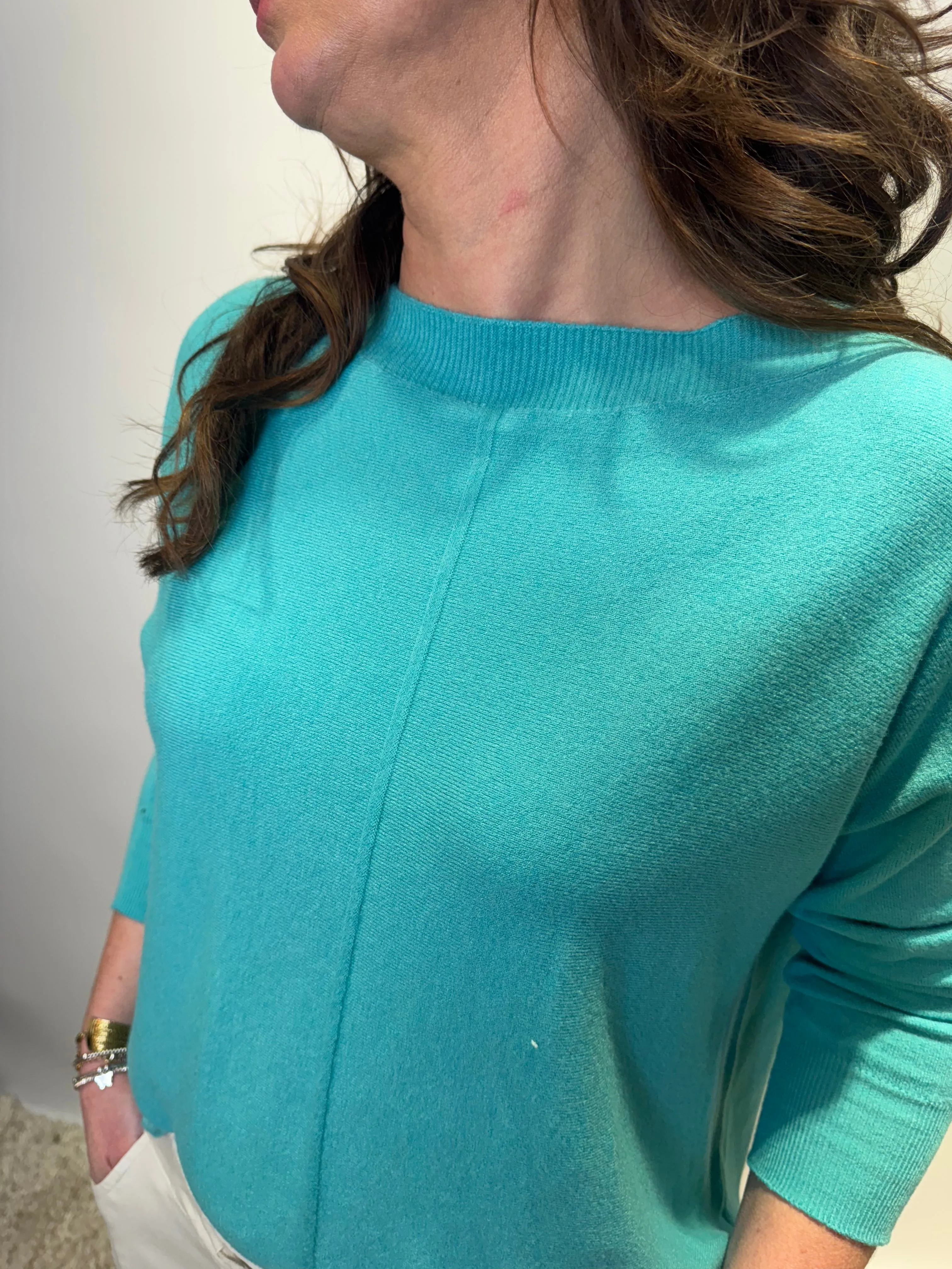 Soft Aqua Relaxed-Fit Jumper