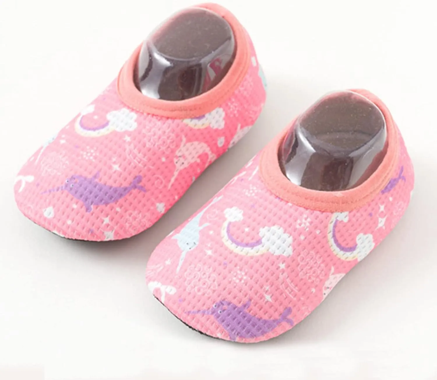 Sole Socks with Fleece Children Slip Babies Soft Soles Thick First Non Shoes Running Shoes for Toddler (G, 3-4 Years)