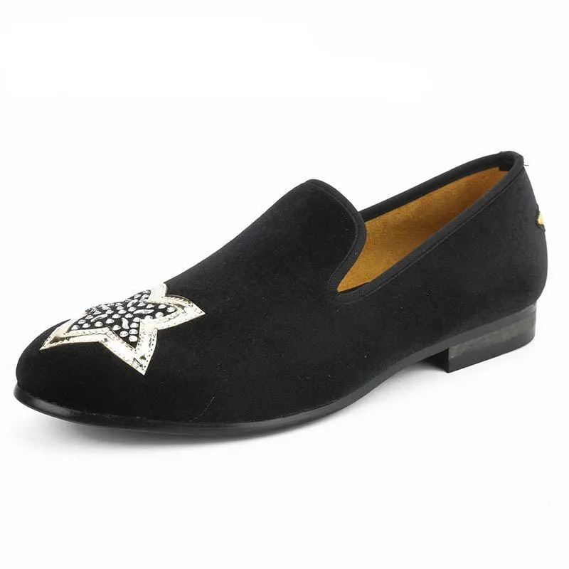 Stars On Toe and Heel Details Men Loafers Shoes