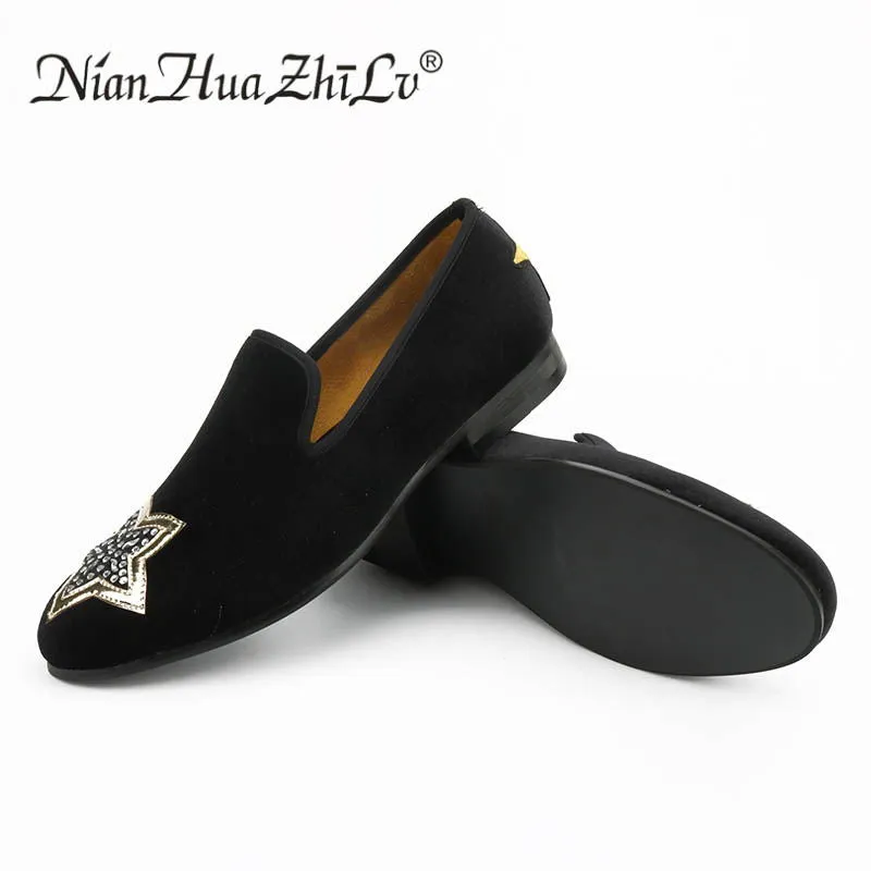 Stars On Toe and Heel Details Men Loafers Shoes