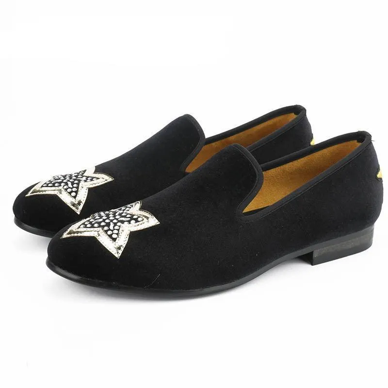 Stars On Toe and Heel Details Men Loafers Shoes