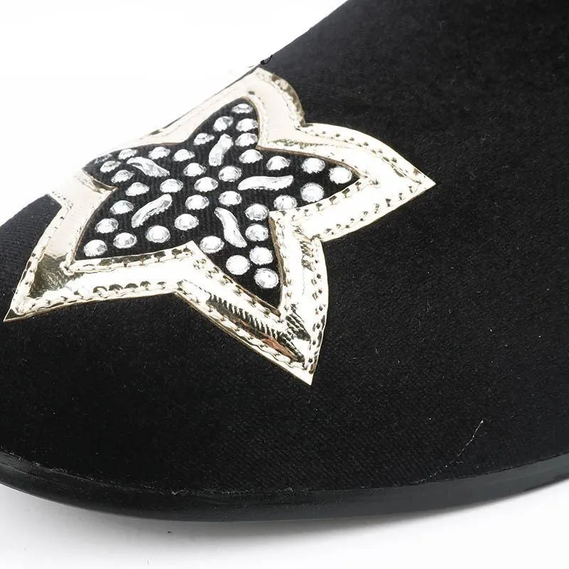 Stars On Toe and Heel Details Men Loafers Shoes