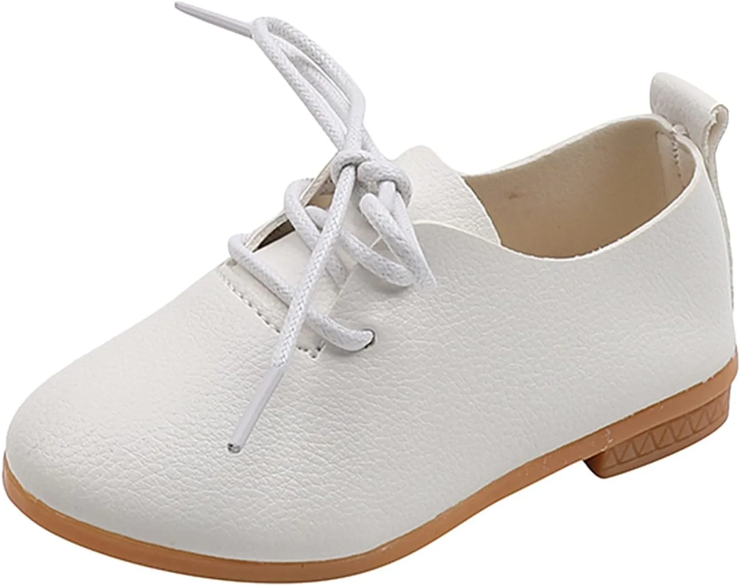 Summer and Autumn Fashion Cute Girls Casual Shoes Solid Color Round Toe Lace Up Dress Tall Boots (White, 2.5-3 Years)