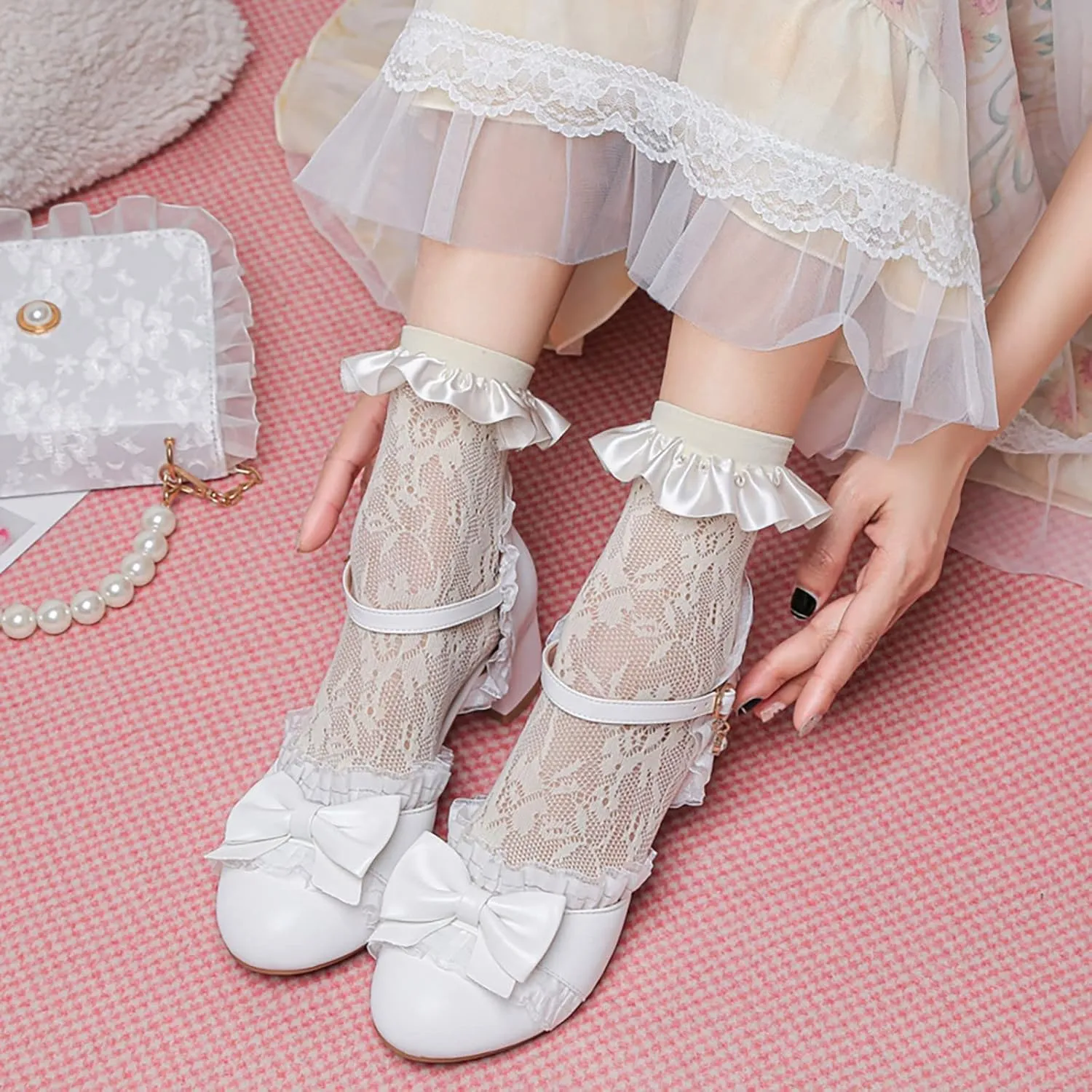 Summer Toddler Girls Dress Bow Tie Shoes Low Heels Flower Party Wedding High School Prom Shoes Girls Summer