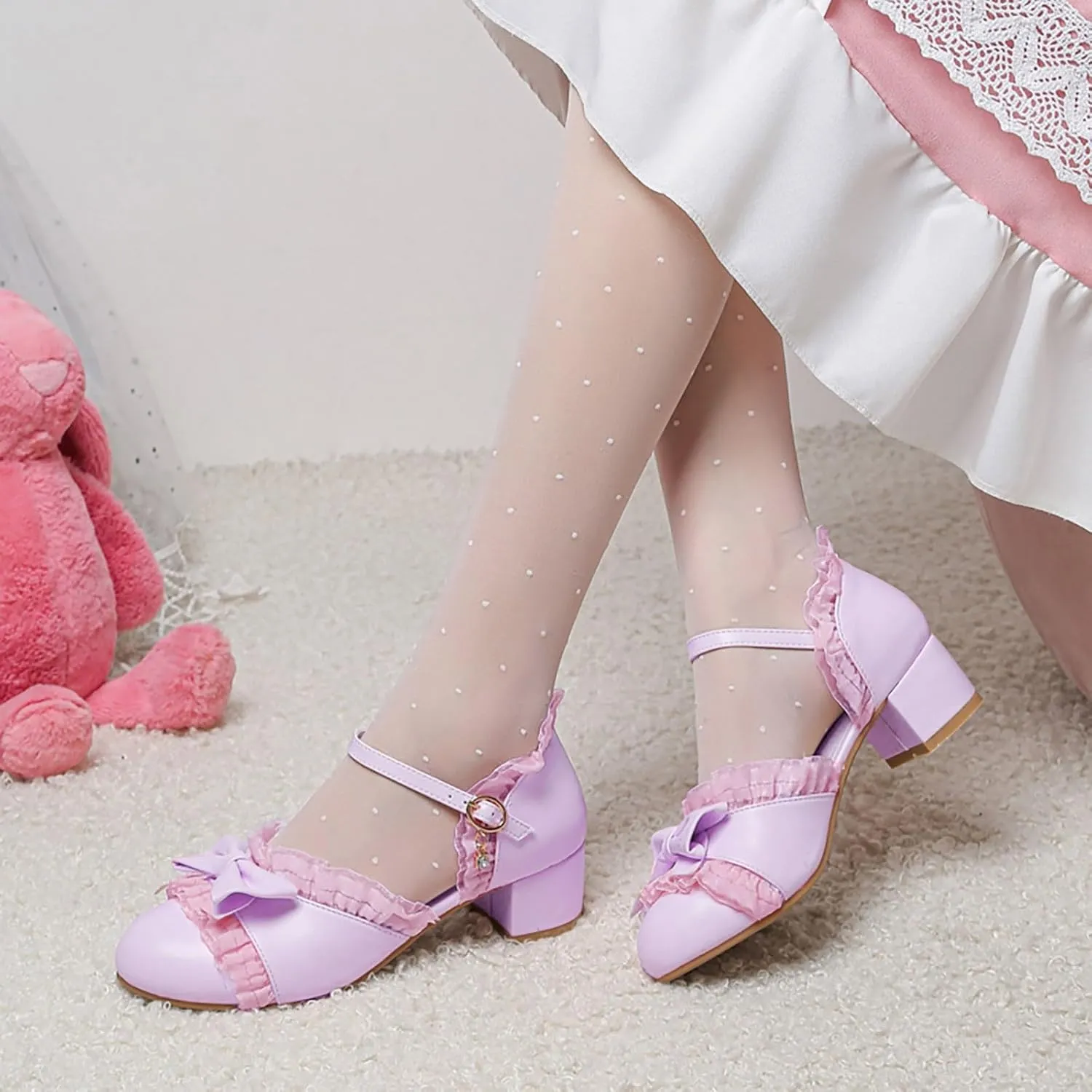 Summer Toddler Girls Dress Bow Tie Shoes Low Heels Flower Party Wedding High School Prom Shoes Girls Summer