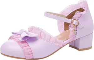 Summer Toddler Girls Dress Bow Tie Shoes Low Heels Flower Party Wedding High School Prom Shoes Girls Summer