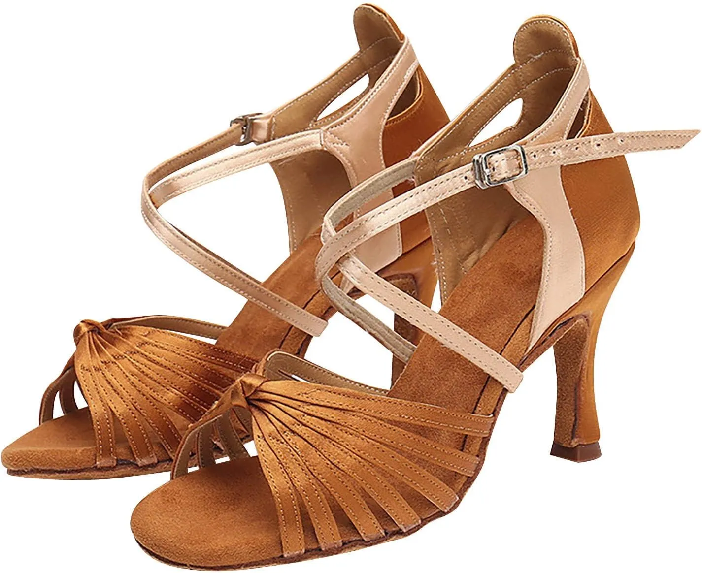 Summer Women's Large Latin Dance Shoes Square Dance Sandals Latin Dance Shoes High Heels Clog Sandals for Women