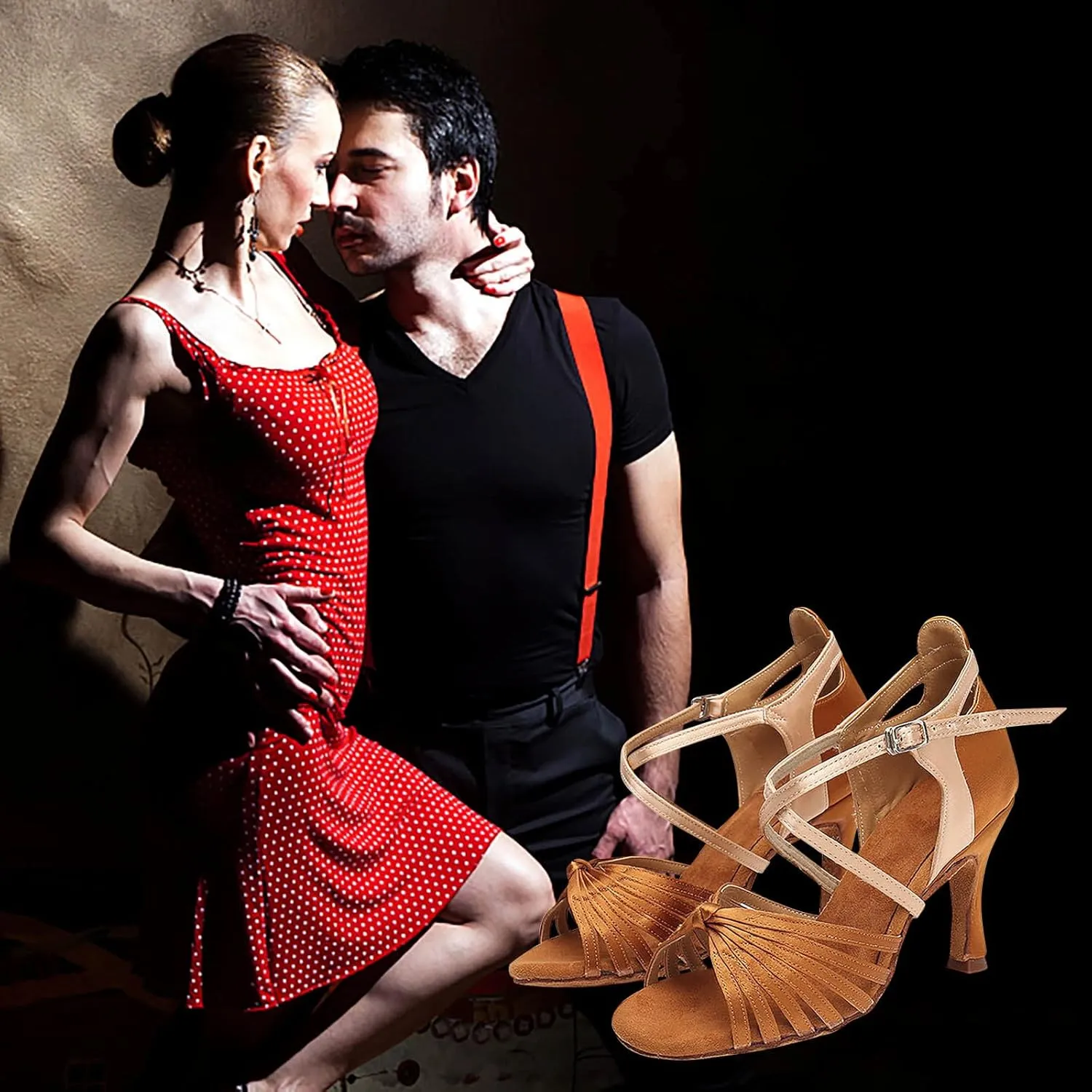 Summer Women's Large Latin Dance Shoes Square Dance Sandals Latin Dance Shoes High Heels Clog Sandals for Women