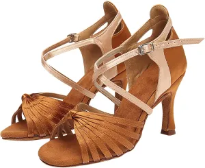 Summer Women's Large Latin Dance Shoes Square Dance Sandals Latin Dance Shoes High Heels Clog Sandals for Women