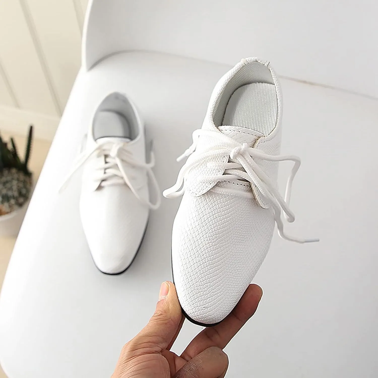 Toddler Boys Dress Shoes Kids Classic Lace Up Oxfords Solid Casual School Shoes British Style Dressy Leather Shoes
