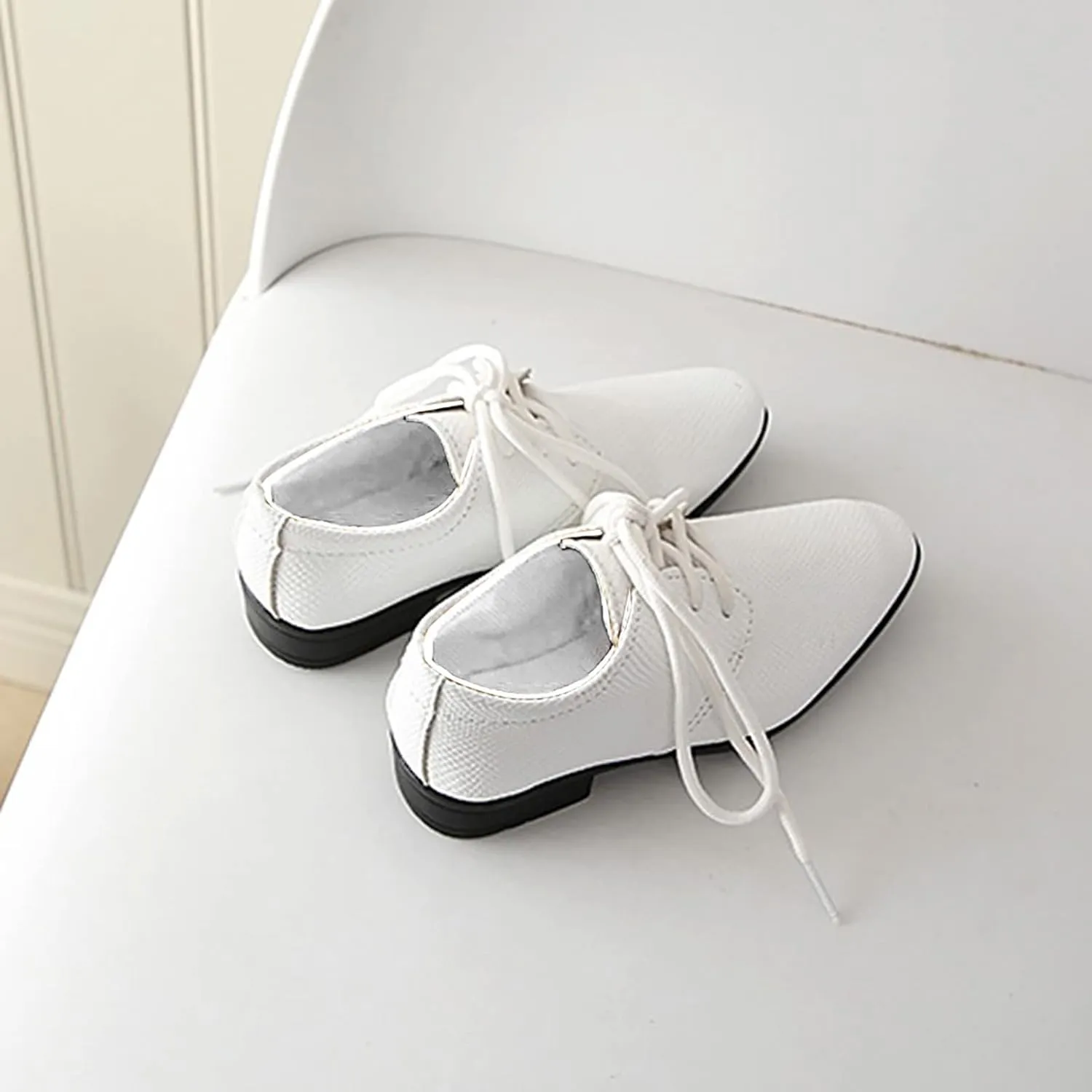 Toddler Boys Dress Shoes Kids Classic Lace Up Oxfords Solid Casual School Shoes British Style Dressy Leather Shoes
