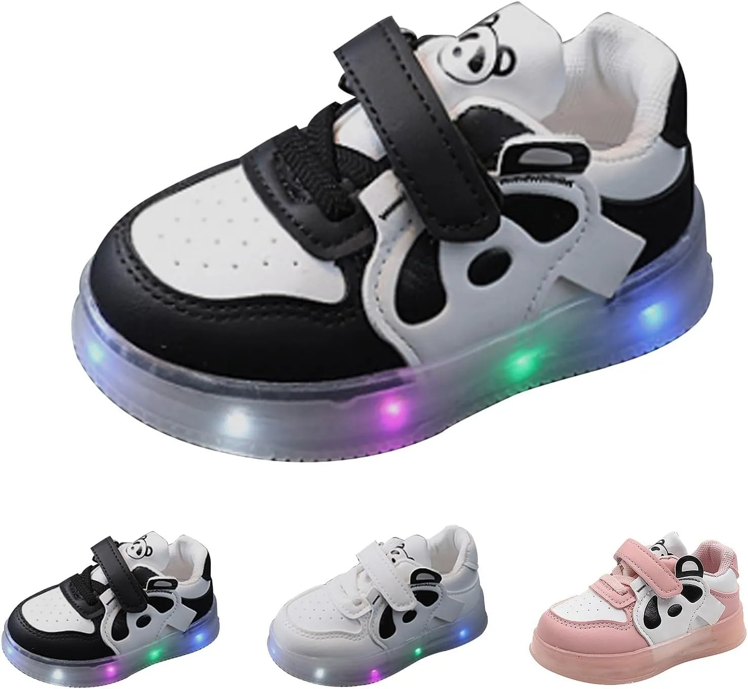 Toddler Boys Girls Light Up Shoes Little-Kids Flashing Soft Bottom Lightweight Breathable First Shoes Sport Sneaker