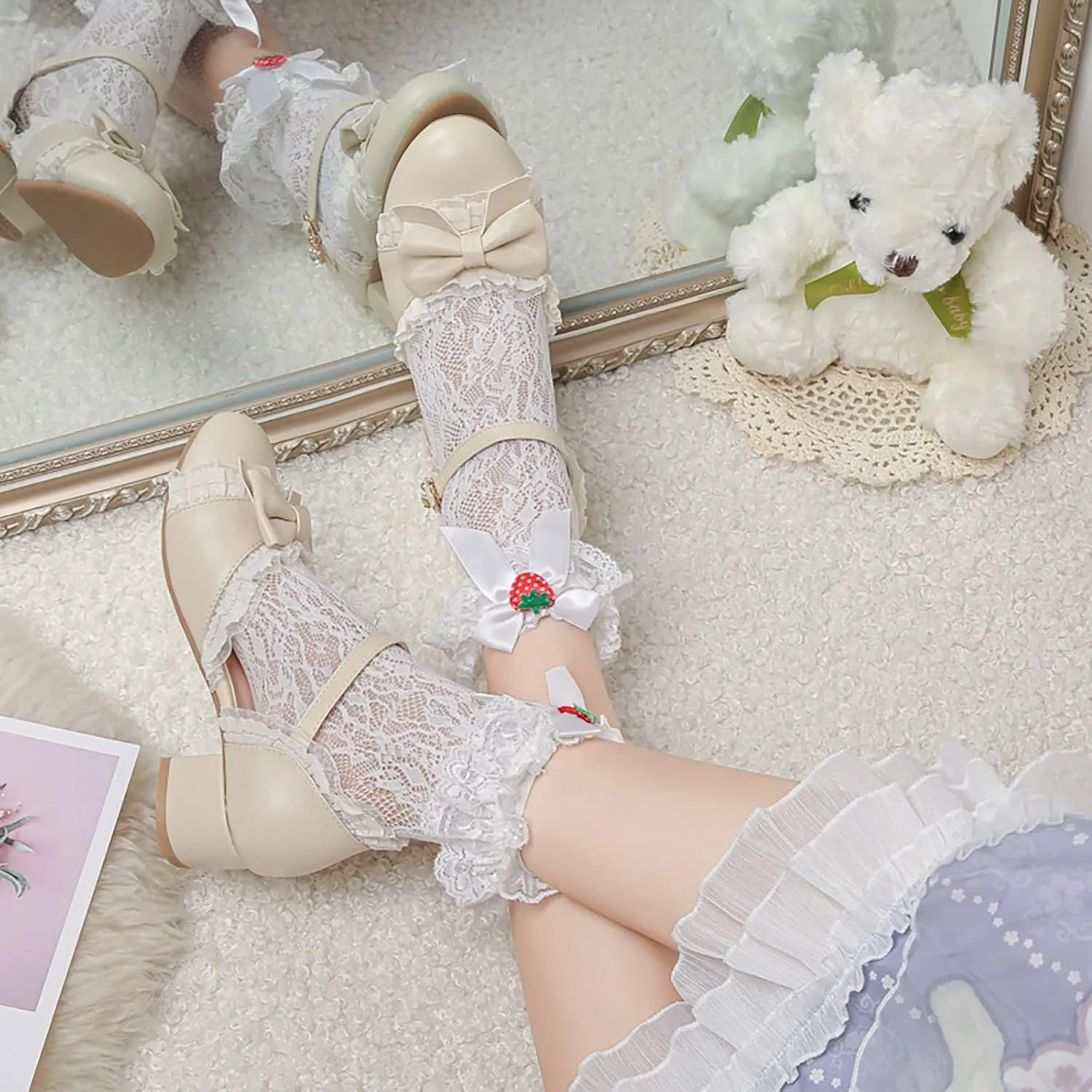 Toddler Girls Bow Tie Dress Shoes Heels Flower Girl Wedding High School Prom Shoes Ankle Strap Slip On Slippers
