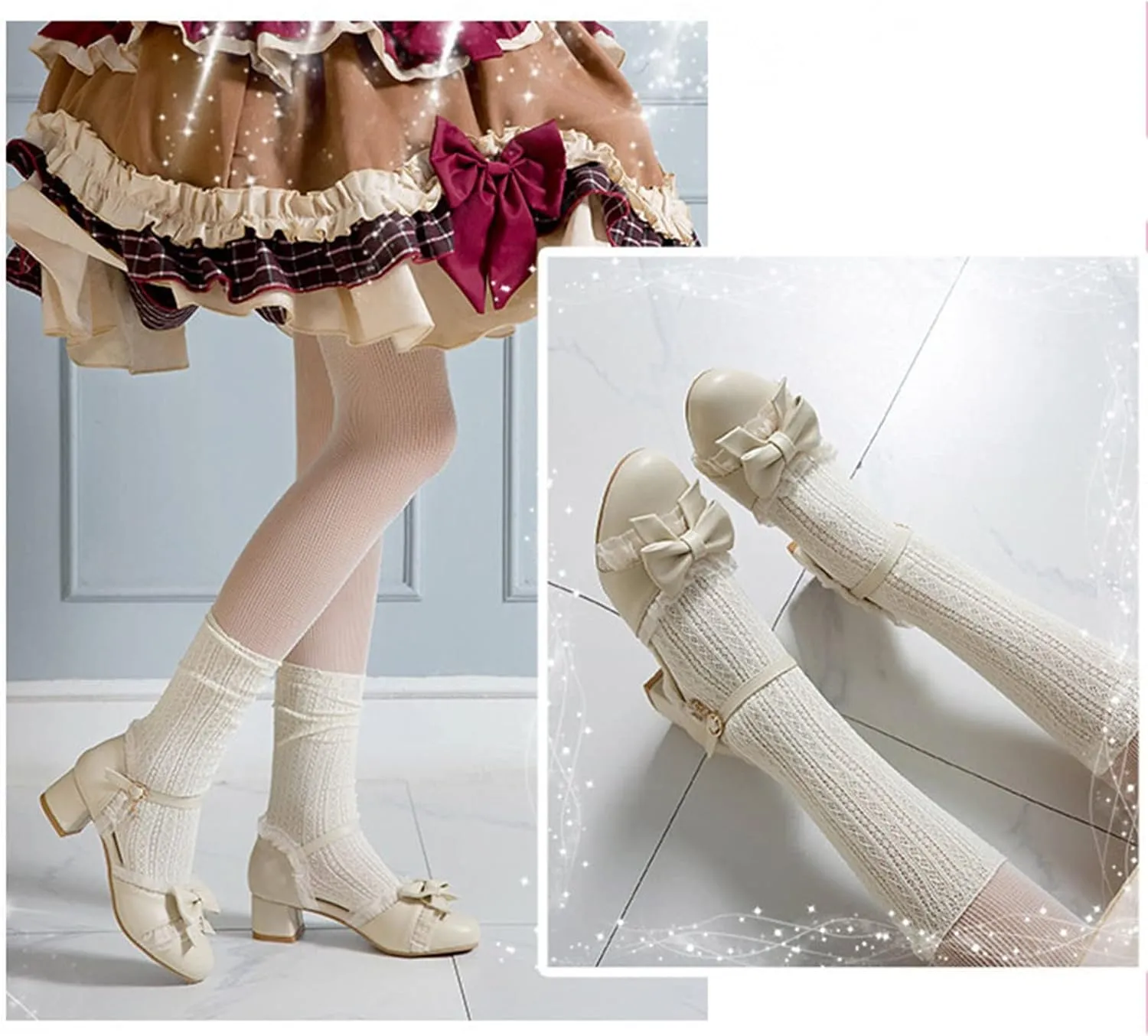 Toddler Girls Bow Tie Dress Shoes Heels Flower Girl Wedding High School Prom Shoes Ankle Strap Slip On Slippers