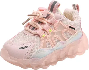 Toddler Girls Boys LED Flashing Sneakers Kids Lightweight Mesh Breathable Soft Sole Casual Sport Shoes for School